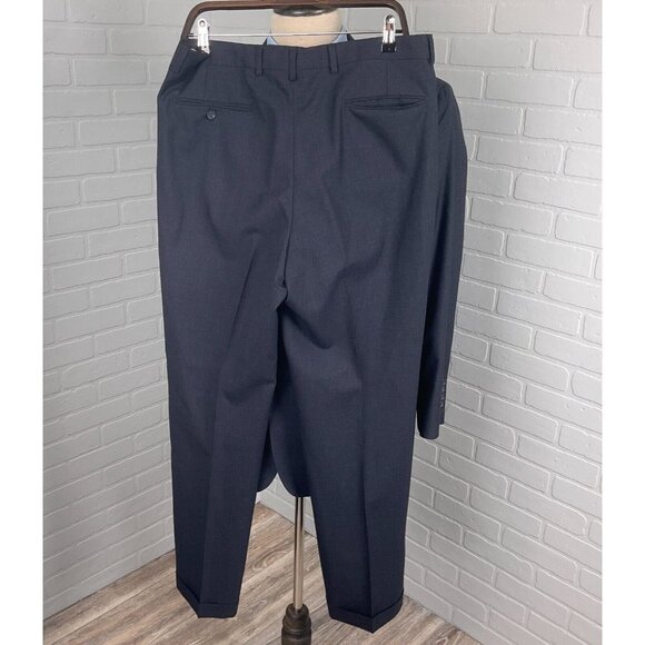 Jos A Bank Suit Men 42/34Wx31L Gray Prince Edward Plaid Wool Classic Career 2pc - Picture 5 of 16